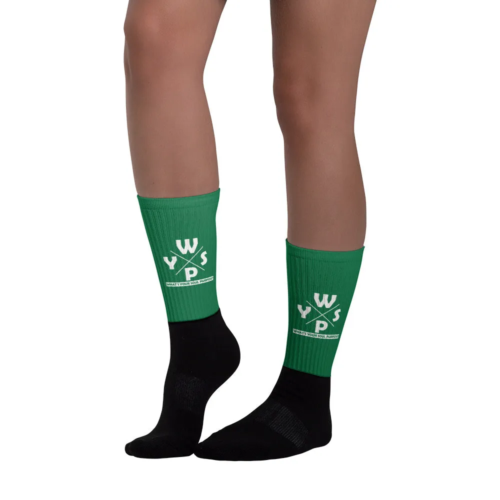 WYSP - What's Your Soul Purpose? - Ozark - Green & Black Foot Sublimated Socks