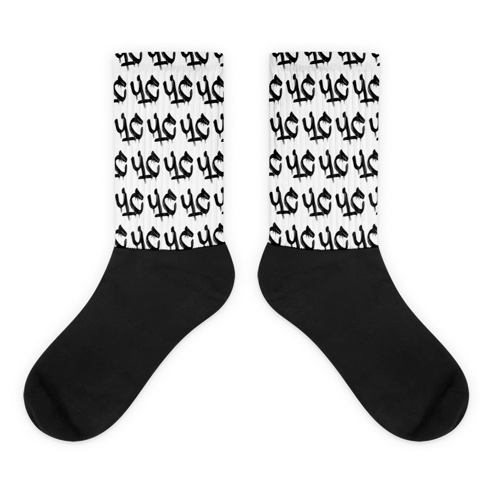 YC Black Letter Logo Socks
