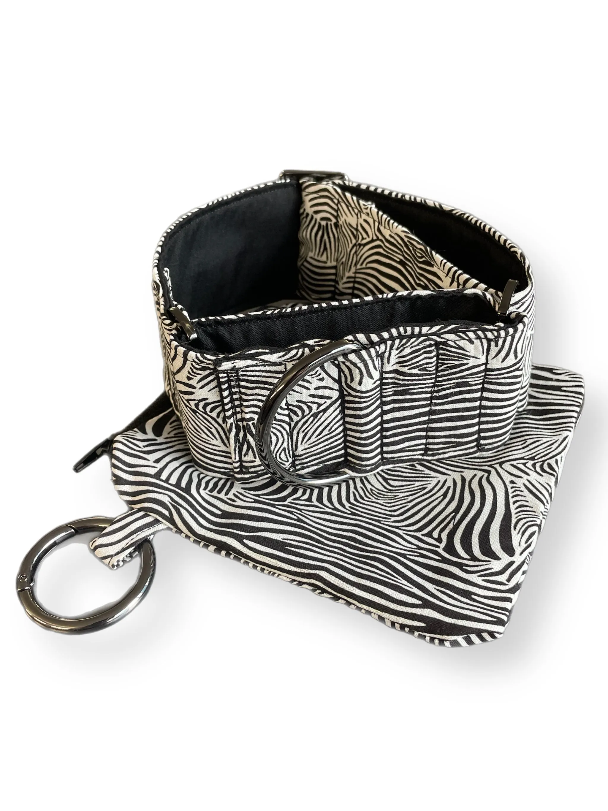 Zebra print b&w greyhound wide Martingale collar cotton covered super soft