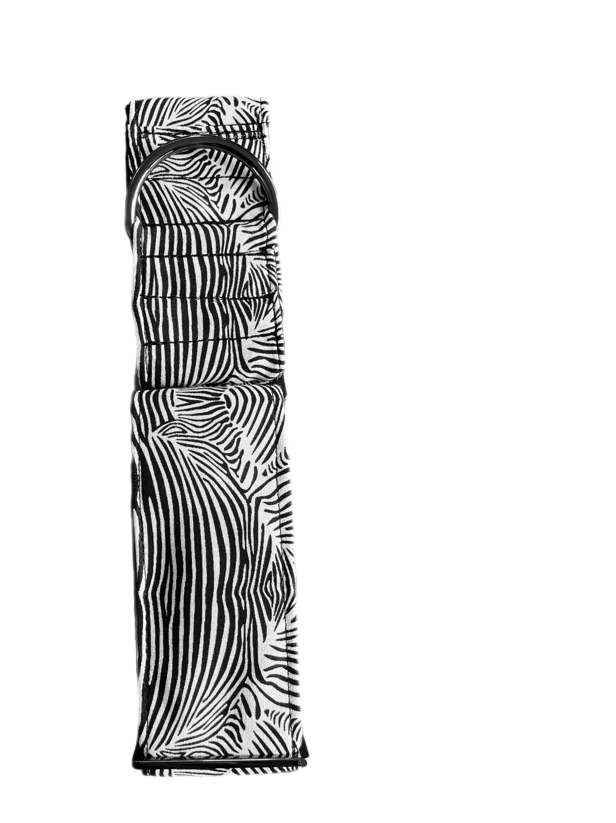 Zebra print b&w greyhound wide Martingale collar cotton covered super soft
